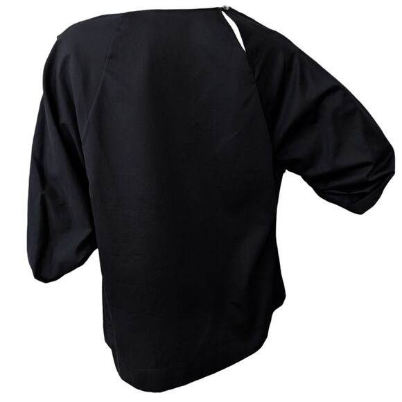 NWT Rosetta Getty Black Asymmetric Poplin Shirt - Picture 5 of 16